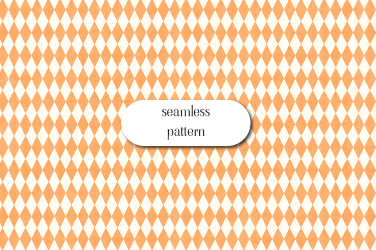 Peach Harlequin Diamond Seamless Pattern Vintage Texture Art