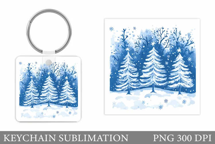Christmas Tree Keychain. Christmas Keychain Sublimation