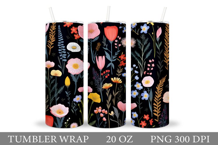 Flowers Tumbler Design. Sublimation Tumbler Flowers
