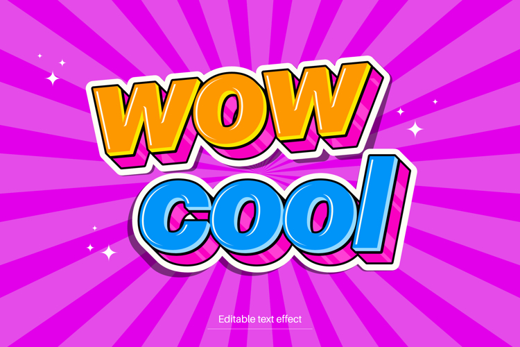 Vibrant Sticker Style Vector Text Effects Bold and Dynamic