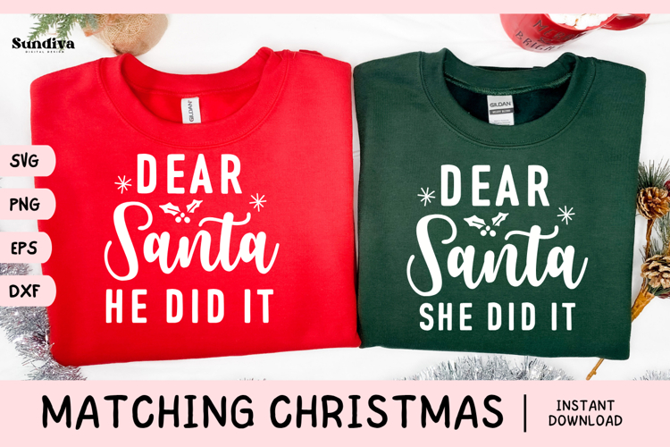 Matching Christmas Quote SVG | Dear Santa