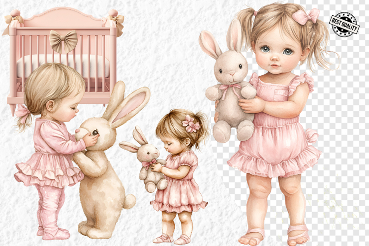 Pink baby girl clipart