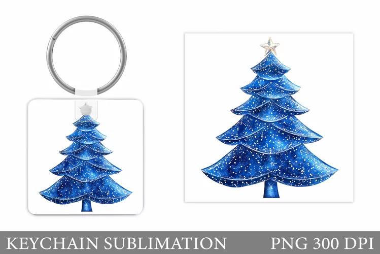 Christmas Tree Keychain. Christmas Keychain Sublimation