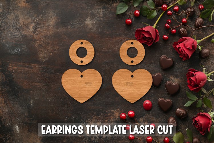 Heart Earrings Svg Image 14