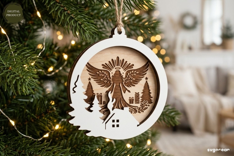 Nativity Ornament Engraving Laser Cut | Christmas | SVG