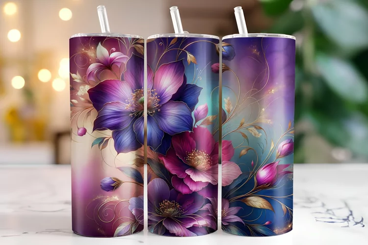 Flowers Tumbler Wrap | Sublimation | Tumblers