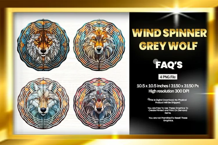 Grey Wolf Wind Spinner Sublimation - 04 Variati