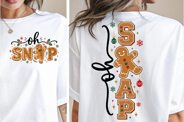 Oh Snap Gingerbread Christmas PNG, Oh Snap PNG, Christmas example image 1