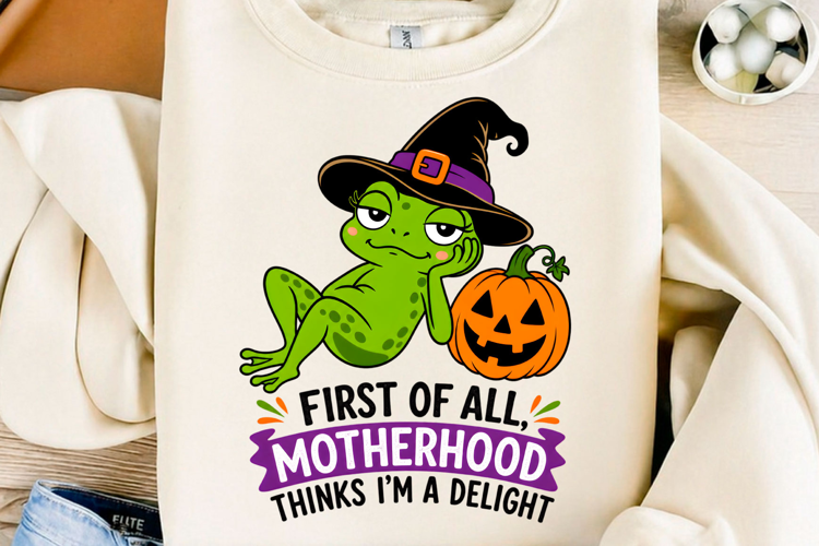 Motherhood Thinks I’m a Delight Halloween Frog Halloween PNG