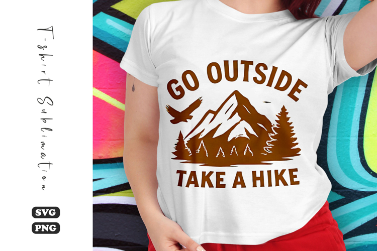 Go Outside Take a Hike Vintage SVG | Camping T-Shirt Design