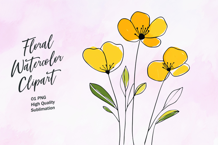 Watercolor Flowers Image 10