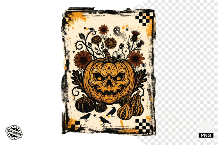 Distressed Vintage Halloween Design Clipart