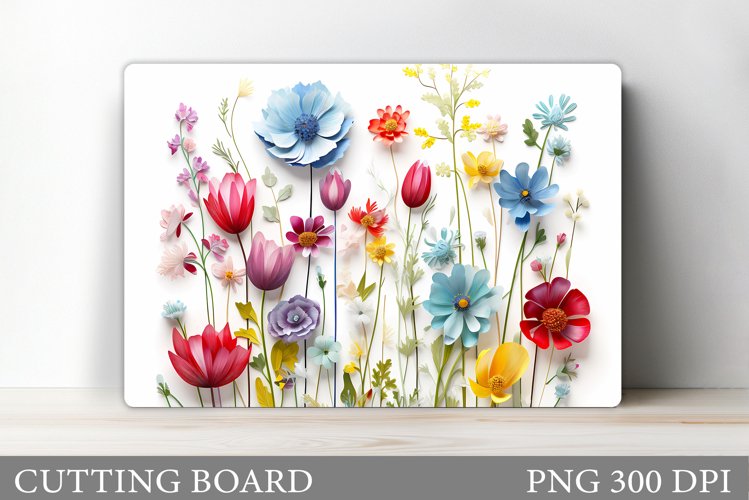 3D Wildflowers Cutting Board. Kitchen Cutting Board Design example image 1