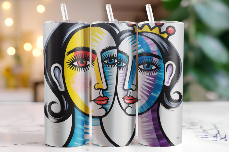 Abstract Painting Tumbler Wrap | Sublimation | Tumblers