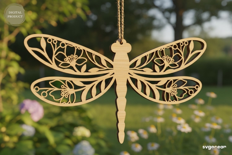 Spring Dragonfly Ornament Laser Cut | Glowforge | SVG
