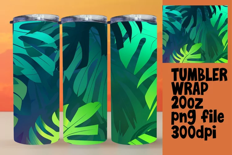 Colorful Gradient Tumbler Wrap with Unique Patterns 20oz