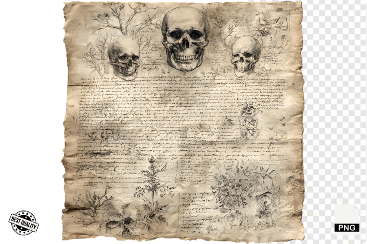Halloween Goth Old Paper Clipart example image 1