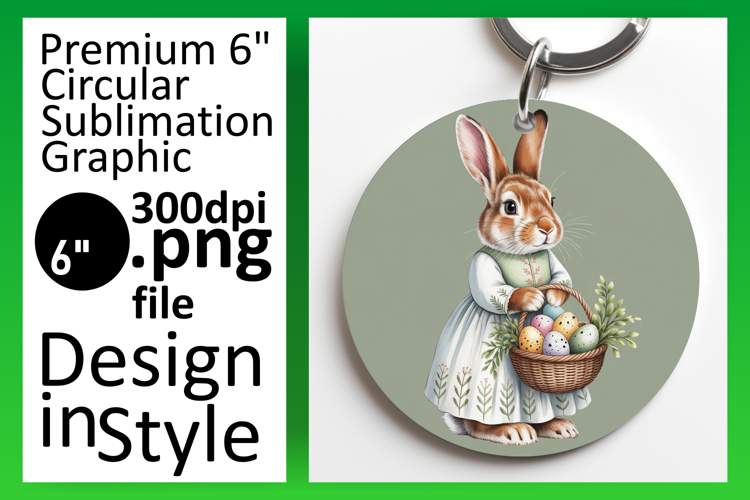 Lovely Round Design Car Coaster Artwork , Easter Bunny