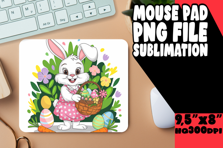 CHEERFUL DESK MAT FUN SUBLIMATION, Easter Bunny