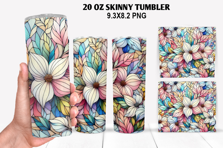 Flower Skinny Tumbler 20oz Wrap Design, Spring Tumbler Wrap