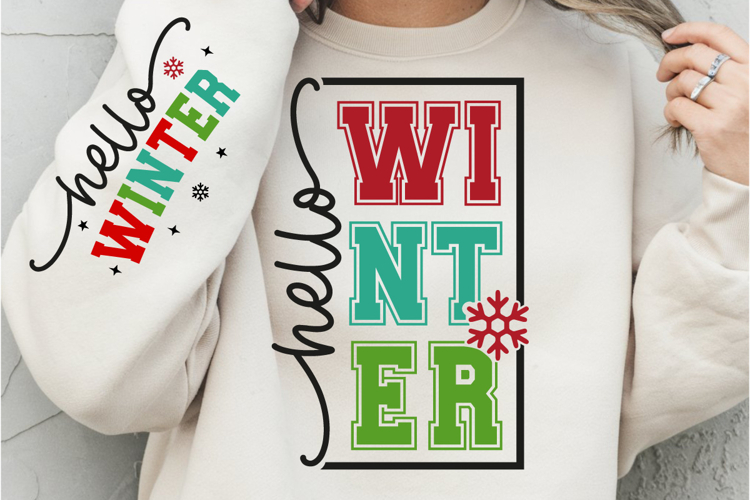 Winter SVG, Hello Winter PNG, Christmas SVG, Merry Christmas