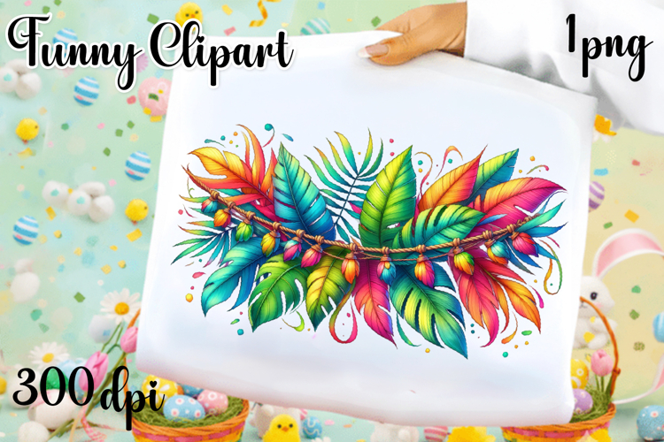 Tropical watercolor leaves clipart