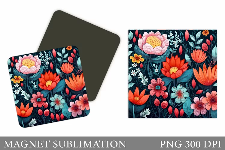 Flowers Magnet Design. Flowers Magnet Sublimation