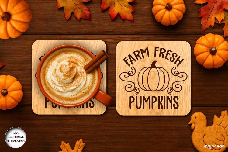 Thanksgiving Coaster Laser Cut | Drink Coaster | SVG