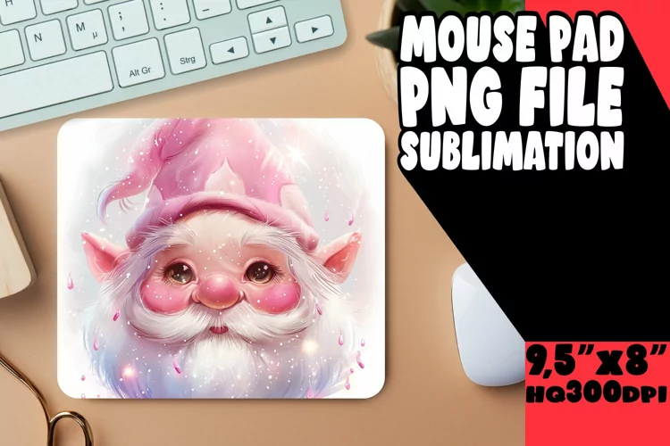 Whimsical Gnome Mouse Pad Design Watercolor Magic