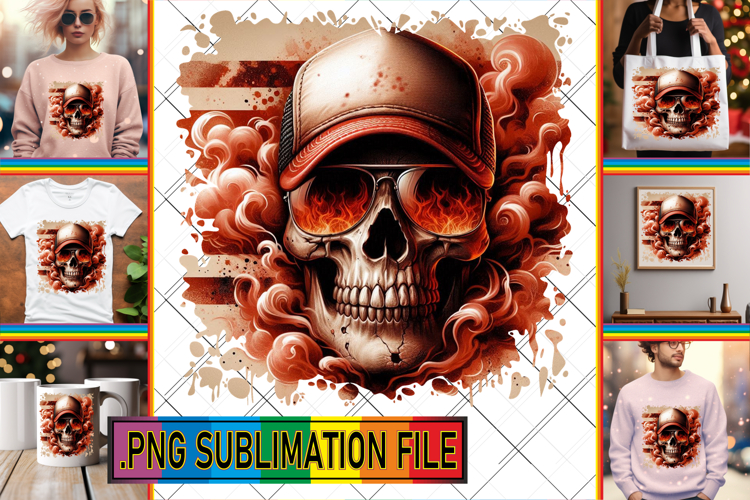 Unique Tote Bag Designs PNG, Skull