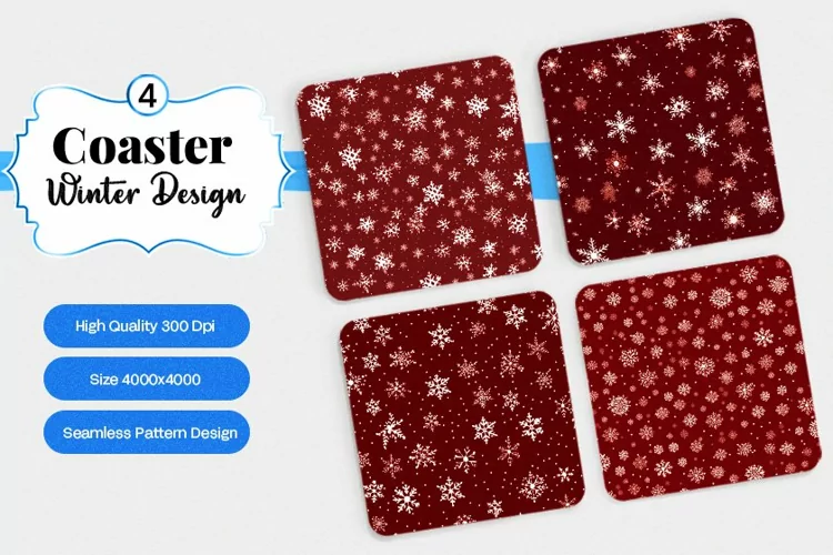 Square Coaster winter snow Sublimation