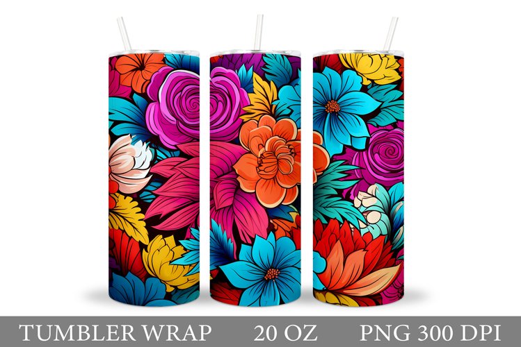Flowers Tumbler Design. Flowers Tumbler Sublimation