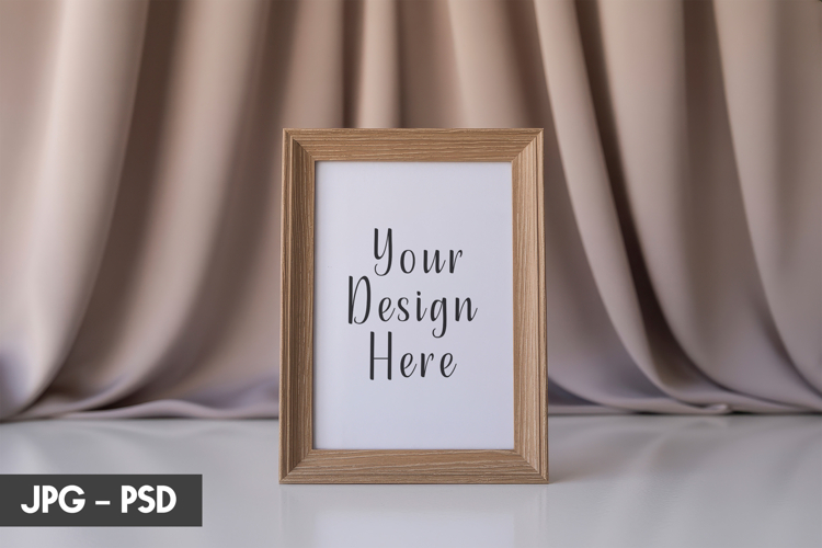 Beige Cloth Frame Mockup PSD