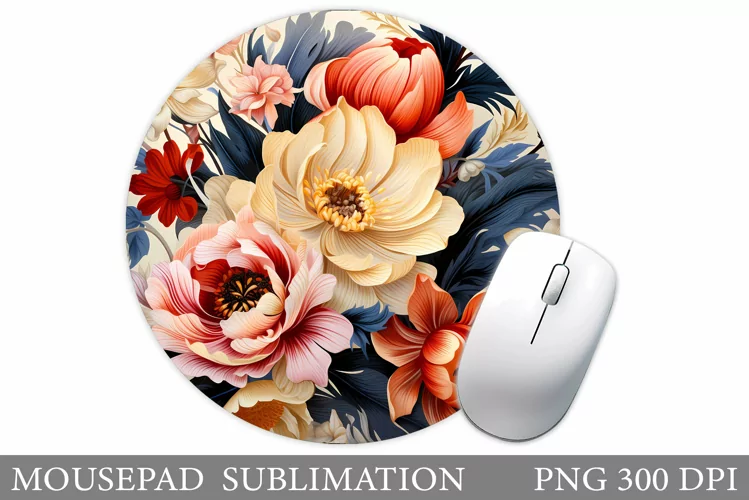 Flowers Mouse Pad Design. Floral Mouse Pad Sublimation