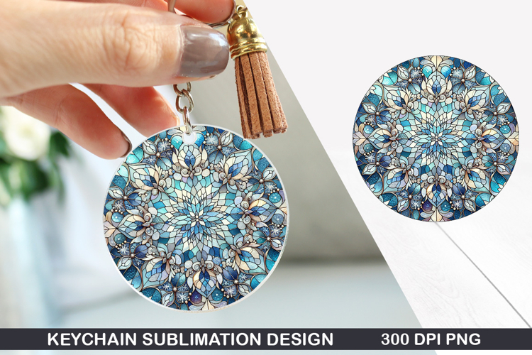 Flower Keychain Sublimation - Spring Keychain PNG Design
