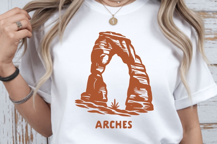 Arches National Park SVG | Desert Arch Illustration | Utah