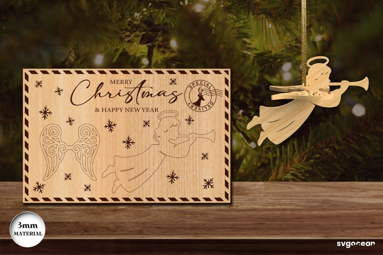 3D Nativity Angel Ornament Card Laser Cut | Christmas | SVG