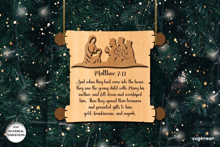 Nativity Scroll Ornament Laser Cut | Glowforge | SVG