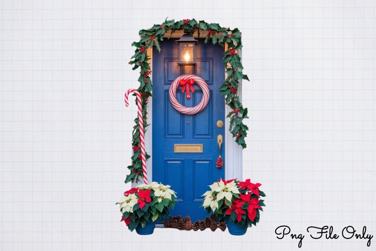 Christmas Door Sublimation Clipart PNG