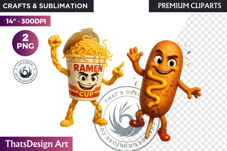 Fantasy Junk Food Characters RPG Clipart Sweets PNG Graphics