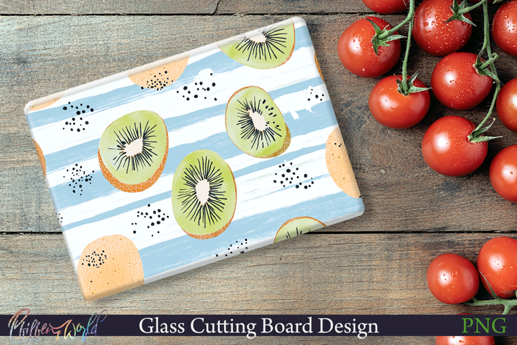 Cutting Board Design | Stripes | kiwi fruit