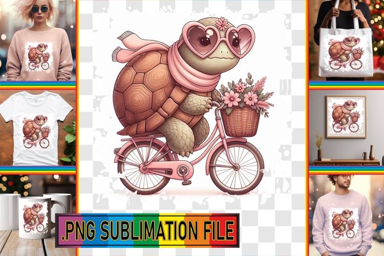 Bright TSHIRT Art PNG, Turtle
