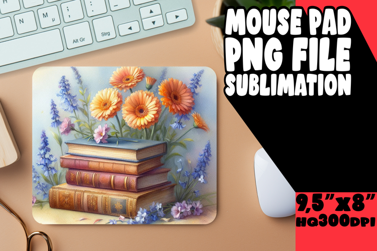 Cheerful Mouse Mat Sublimation Style, Books