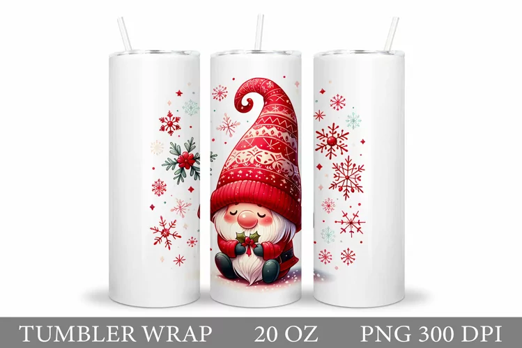 Christmas Gnome Tumbler. Christmas Tumbler Sublimation