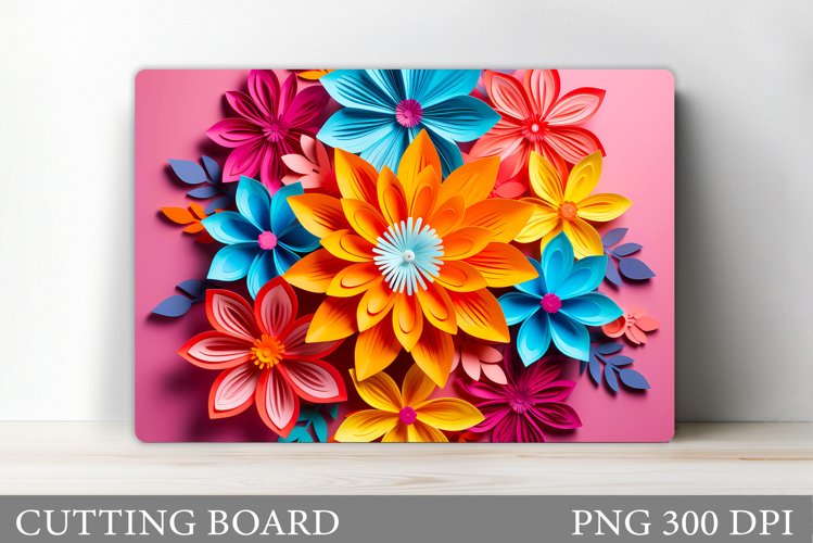 3D Flowers Cutting Board. Kitchen Cutting Board Sublimation