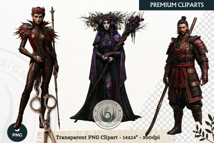 The Court of Emberfall Autumn Fantasy Clipart sublimation