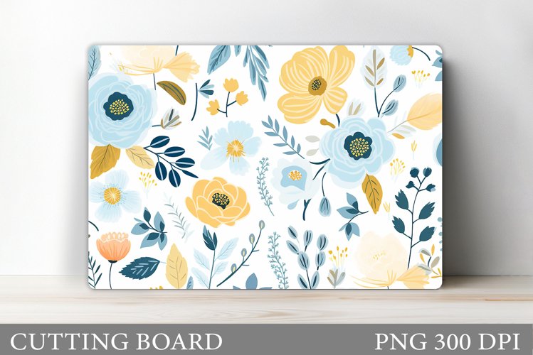 Flowers Cutting Board Sublimation. Wildflowers Cutting Board example image 1