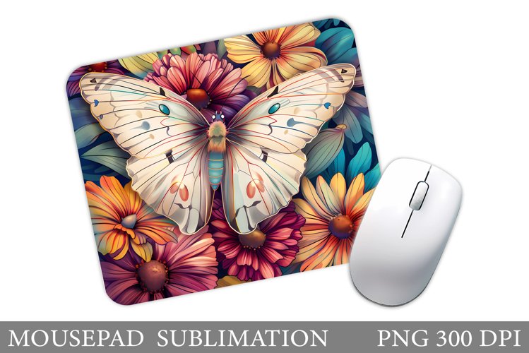 Butterfly Mouse Pad Design. Flowers Mouse Pad Sublimation