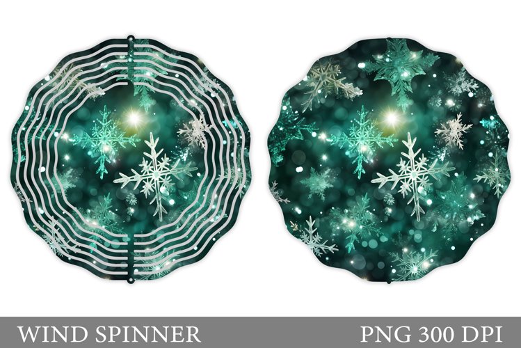 Shimmer Snowflakes Wind Spinner. Winter Wind Spinner Design example image 1