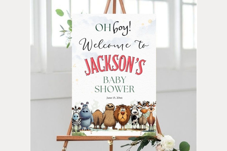 Baby Shower Welcome Sign Template 212 example image 1